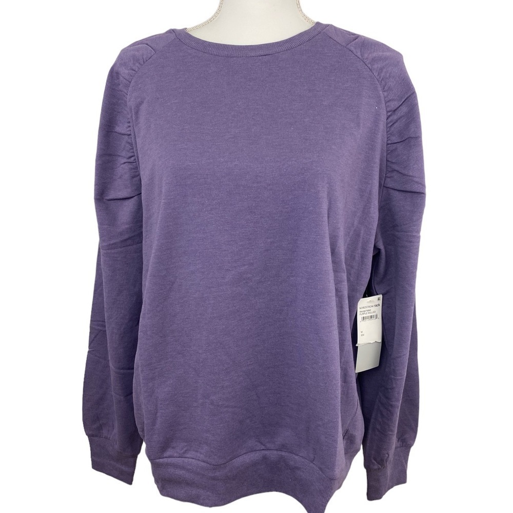 𝅺nwt Z by Zella Purple Maternity Crew Neck Sweatshirt Size Medium